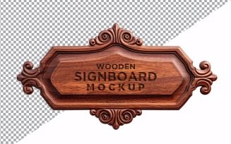 Vintage Wooden Signboard Mockup 85