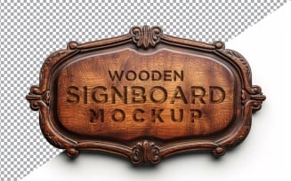 Vintage Wooden Signboard Mockup 86