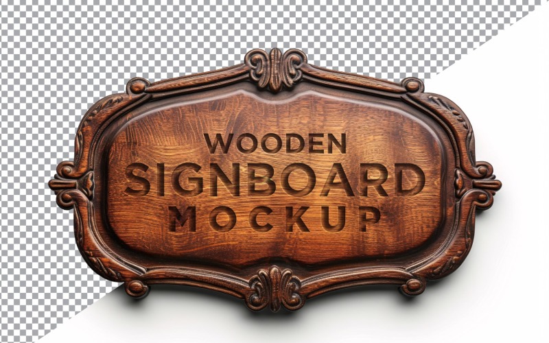 Vintage Wooden Signboard Mockup 86 Product Mockup