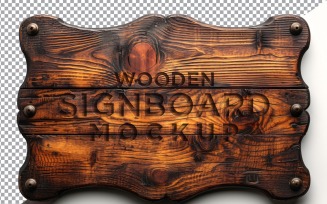 Vintage Wooden Signboard Mockup 87