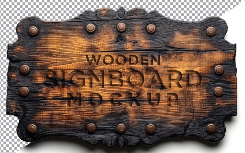 Vintage Wooden Signboard Mockup 88 Product Mockup