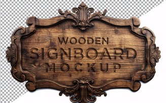 Vintage Wooden Signboard Mockup 89