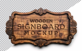 Vintage Wooden Signboard Mockup 90