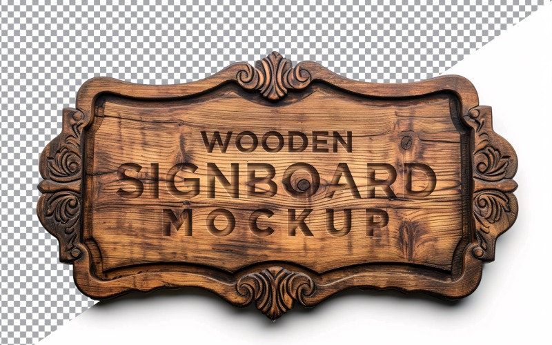 Vintage Wooden Signboard Mockup 90 Product Mockup