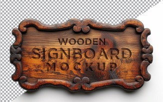 Vintage Wooden Signboard Mockup 91