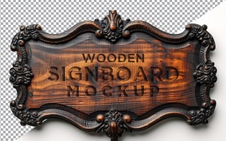 Vintage Wooden Signboard Mockup 92