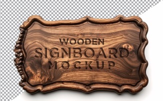 Vintage Wooden Signboard Mockup 94