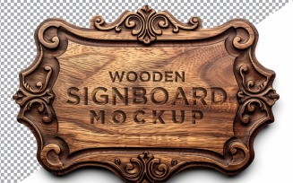 Vintage Wooden Signboard Mockup 95