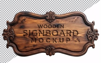 Vintage Wooden Signboard Mockup 96