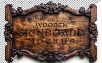 Vintage Wooden Signboard Mockup 97