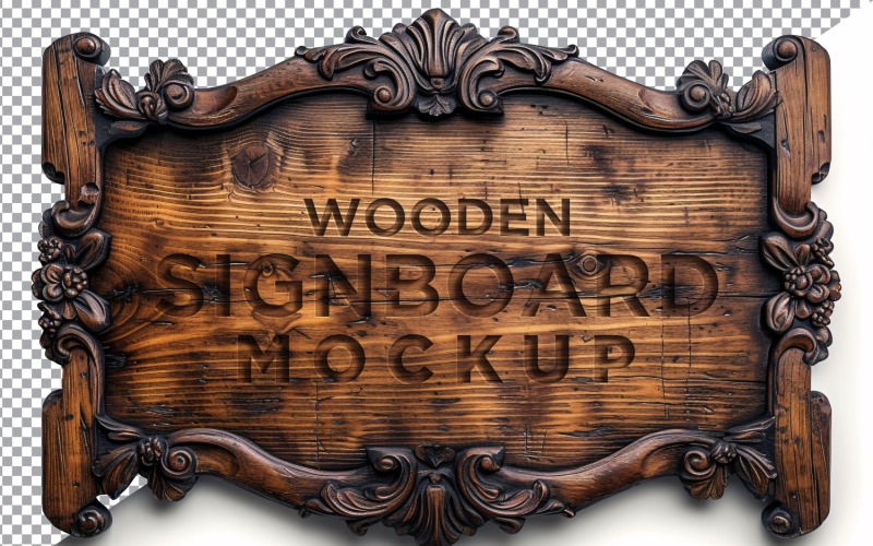 Vintage Wooden Signboard Mockup 97 Product Mockup