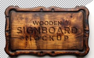 Vintage Wooden Signboard Mockup 98