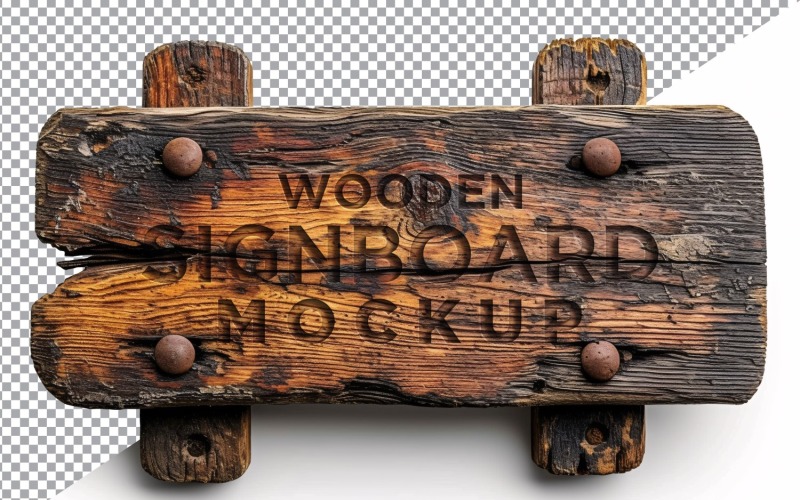 Vintage Wooden Signboard Mockup 99 Product Mockup