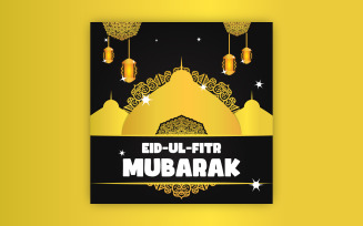 Eid-Ul-Fitr post design with bold mandala art, EPS vector design