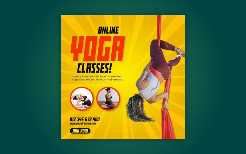 FREE Gym fitness promotional social media EPS vector banner. Social Media