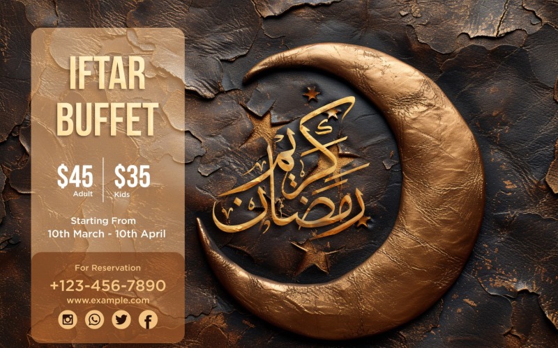 Ramadan Iftar Buffet Banner Design Template 01 Social Media