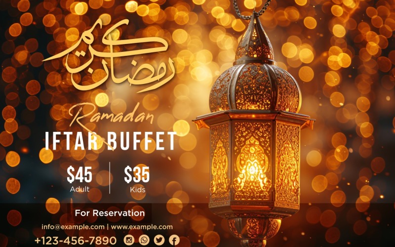Ramadan Iftar Buffet Banner Design Template 04 Social Media