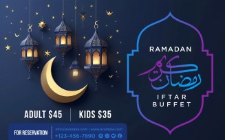 Ramadan Iftar Buffet Banner design Template 09