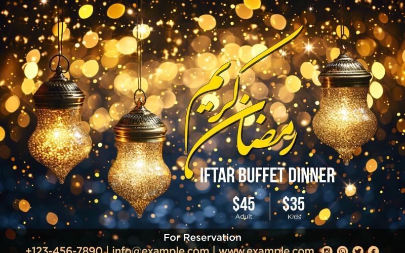 Ramadan Iftar Buffet banner design Template 17 Social Media