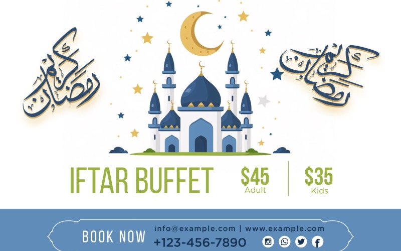 Ramadan Iftar Buffet Banner Design Template 19 Social Media