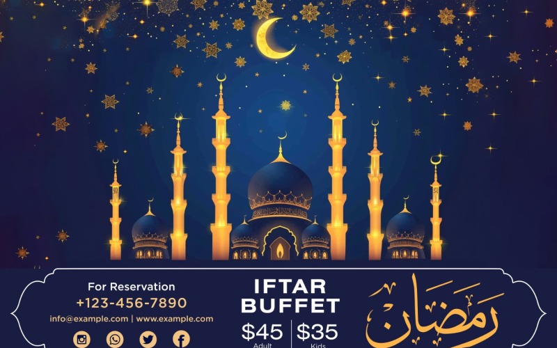 Ramadan Iftar Buffet Banner Design Template 23 Social Media