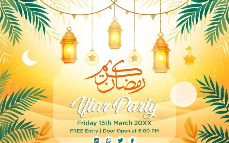Ramadan Iftar Party Banner Design Template Social Media