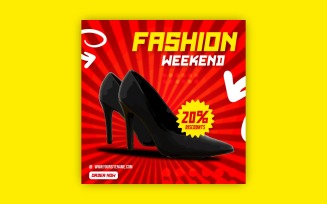 Social media shoes promotional ads banner EPS design template