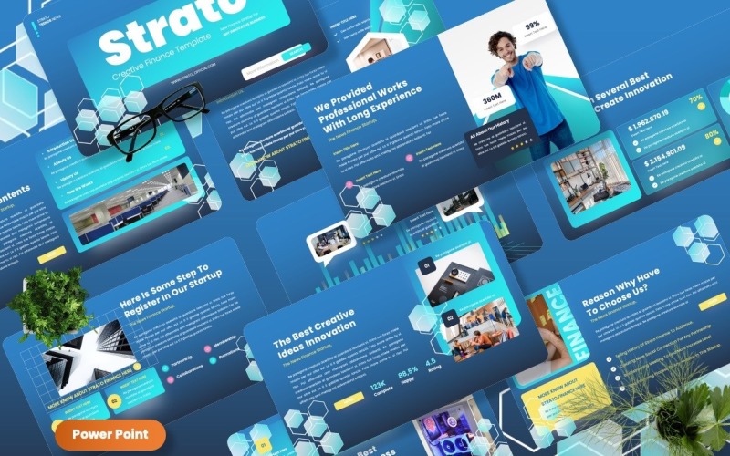 Strato - Creative Finance Powerpoint Template PowerPoint Template