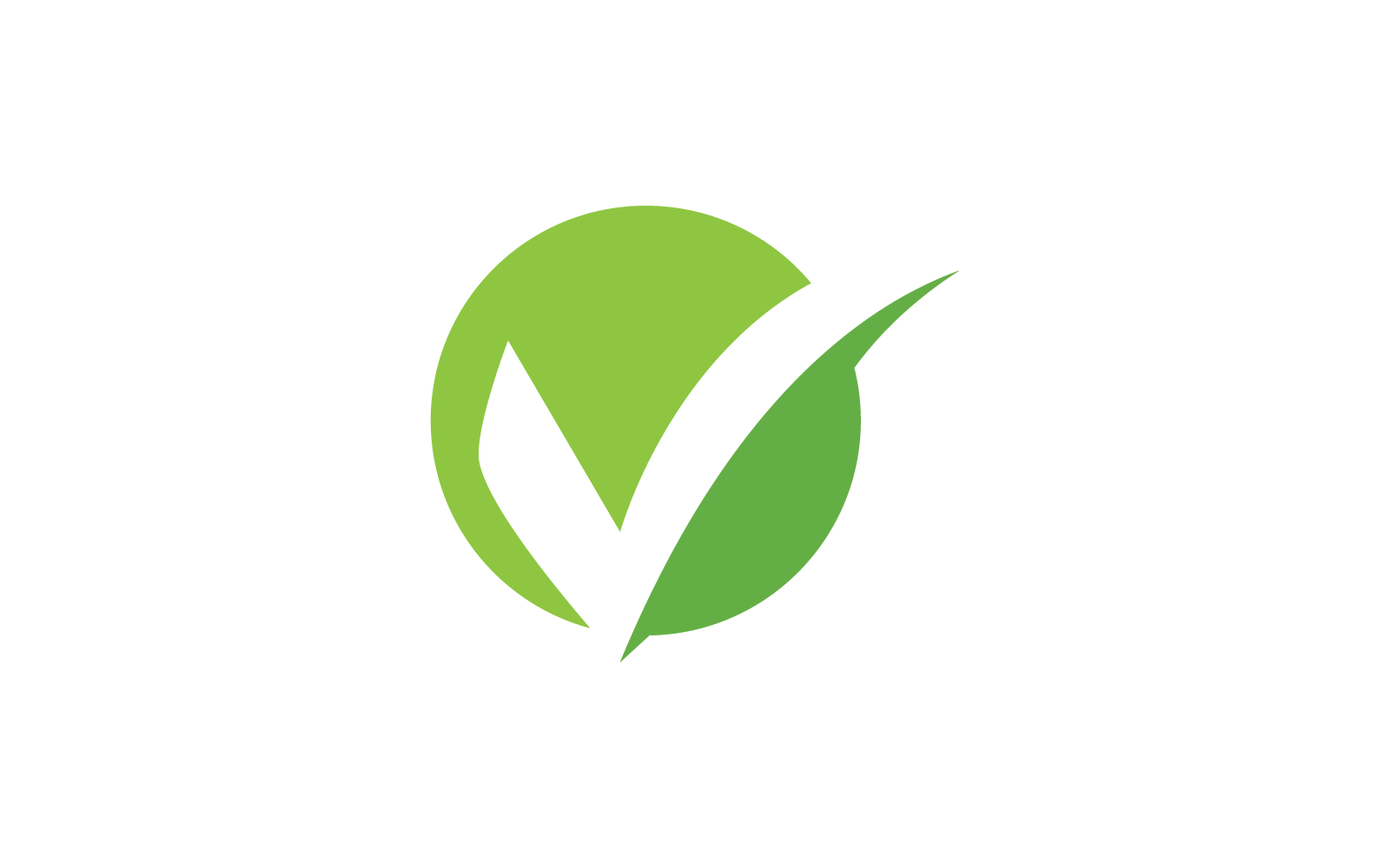 Check mark V letter logo design illustration