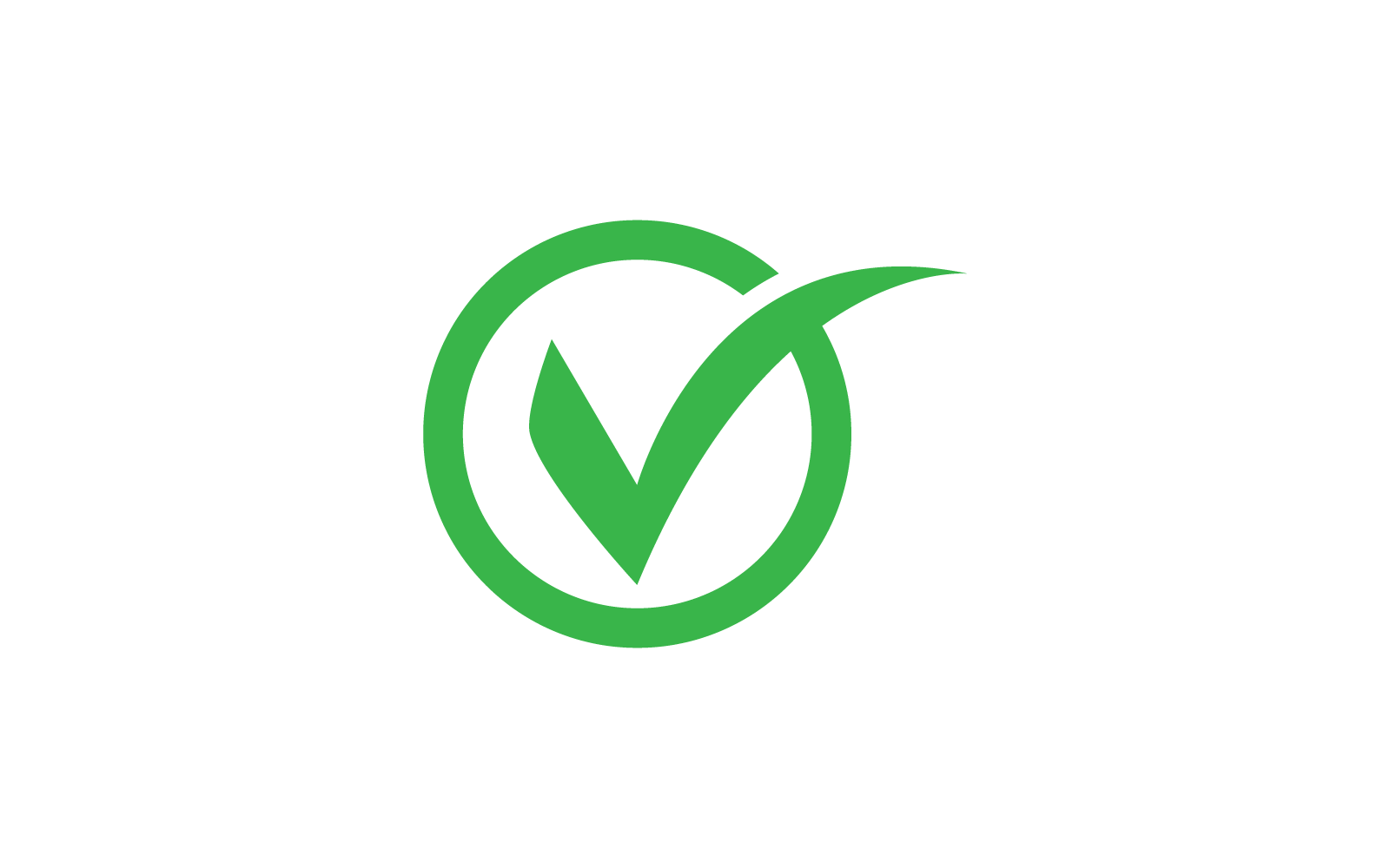 Check mark V letter logo design