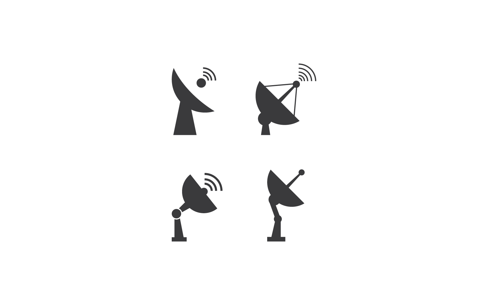 Diseño plano de vector de ilustración de icono de diseño satelital