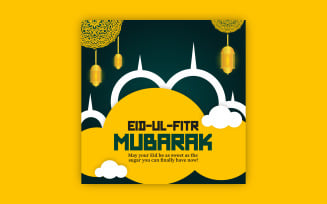 Eid greeting card design with bold mandala art, EPS vector design
