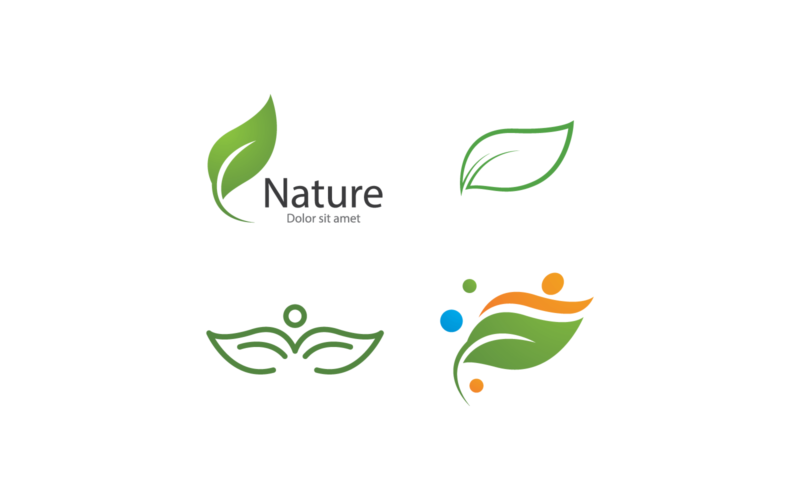 Green leaf illustration vector nature logo design Logo Template
