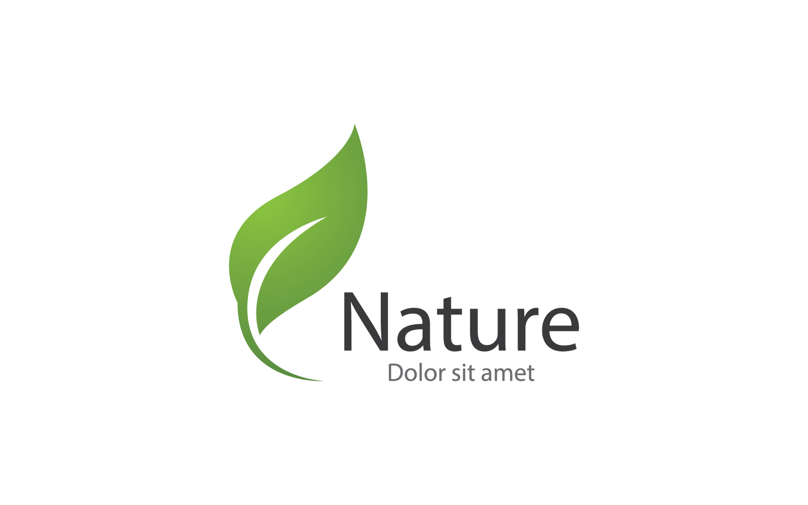 Green leaf nature logo flat design template