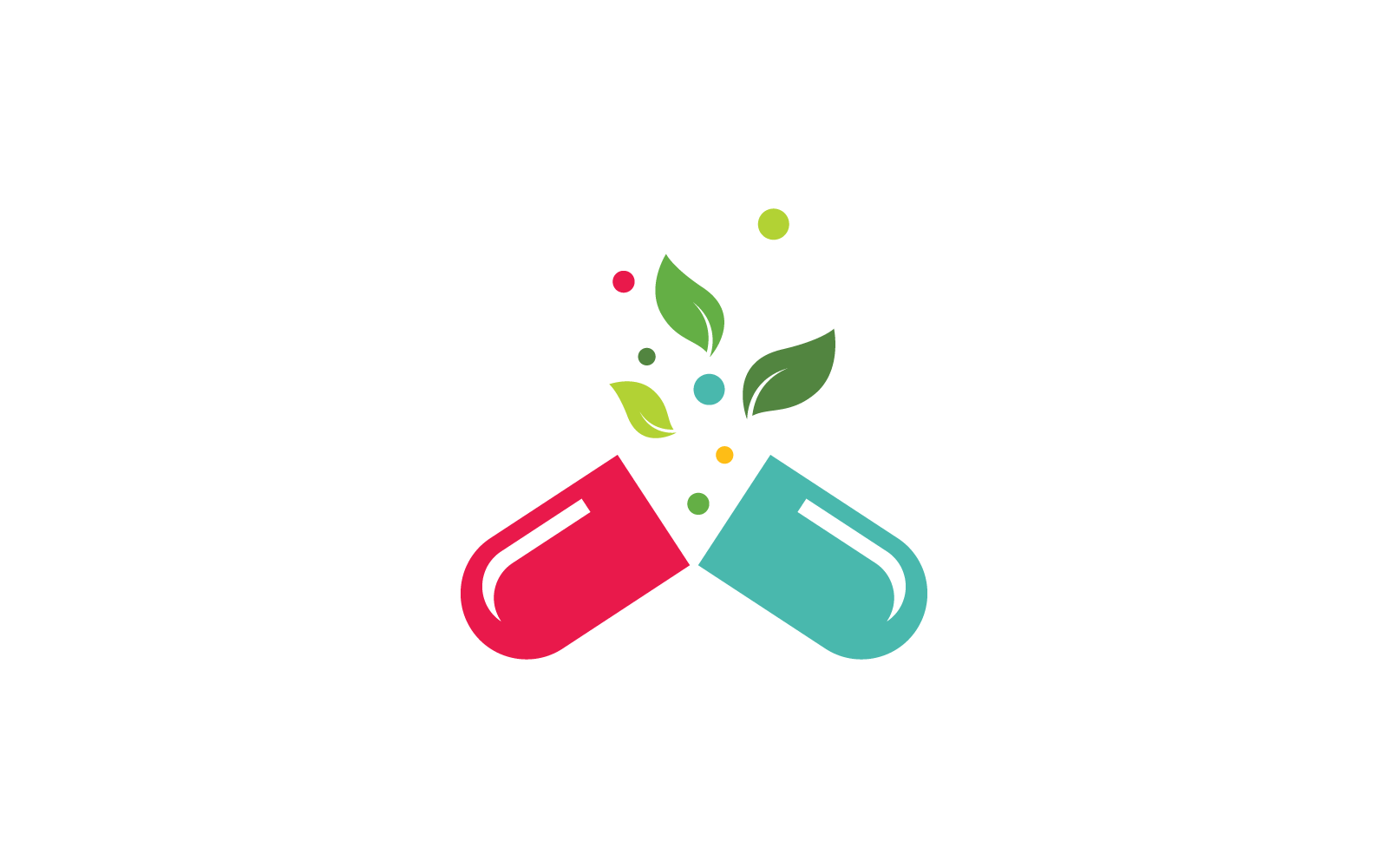 Herbal capsule logo vector flat design template