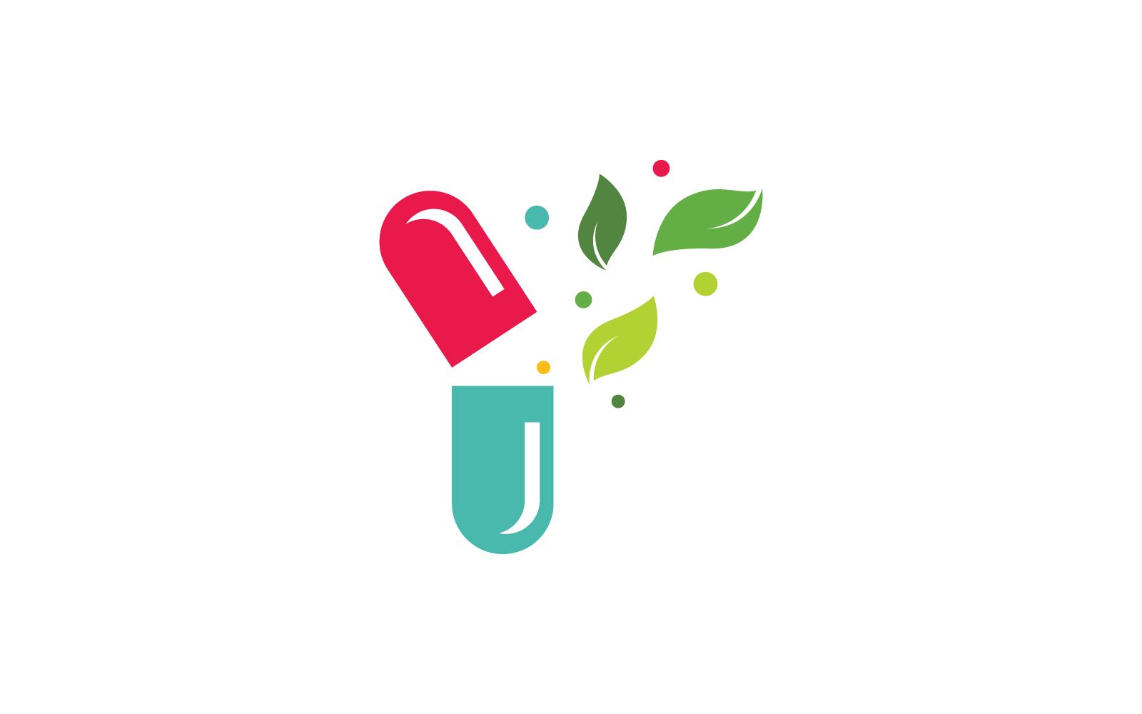 Herbal capsule logo vector flat design