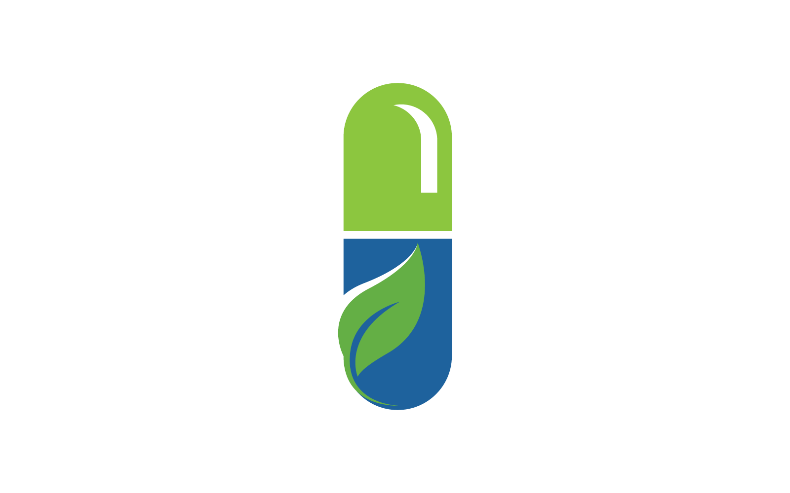 Herbal capsule logo vector illustration flat design