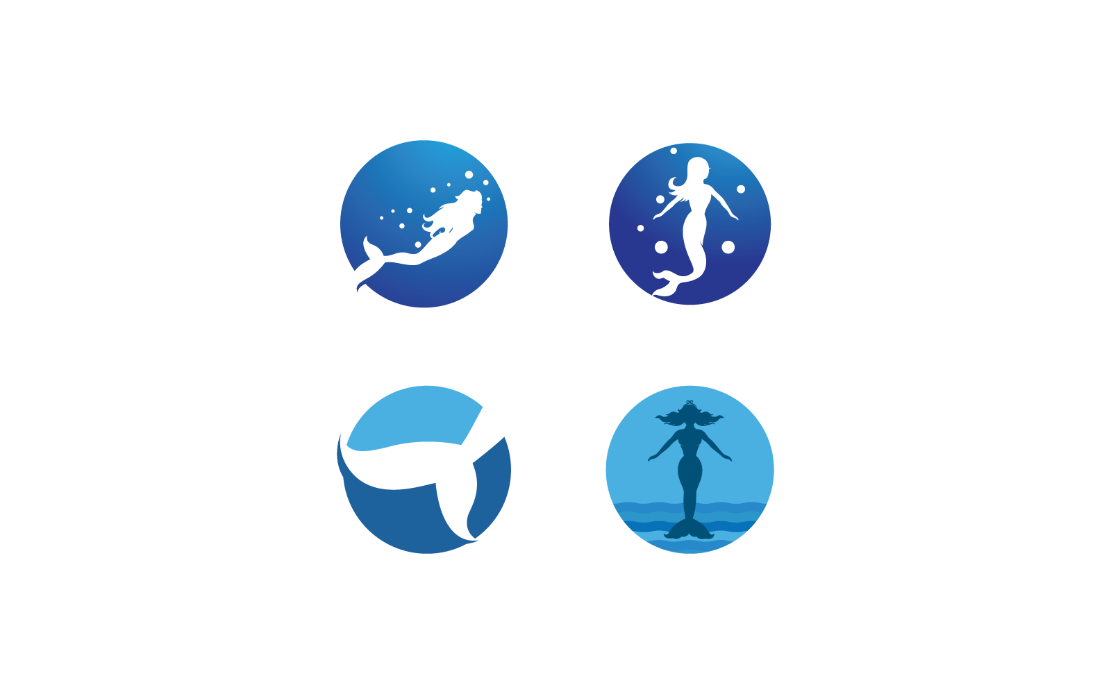 Mermaid icon illustration logo vector design Logo Template