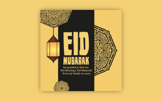 Premium Eid greeting post design with bold mandala art, EPS vector design