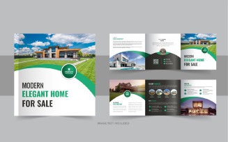 Real estate square trifold brochure, Home selling tri fold template design
