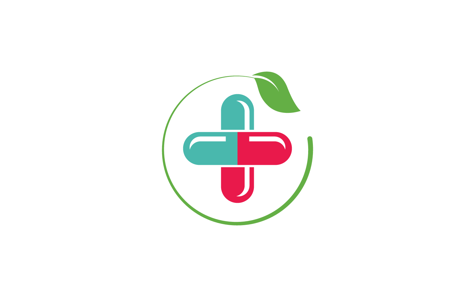 Växtbaserade kapsel illustration logotyp vektor platt design