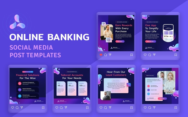 Banking and Finance Post Templates Social Media
