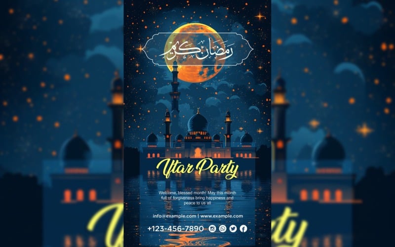 Ramadan Iftar Buffet Poster Design Template 21 Social Media