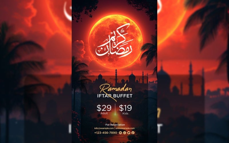 Ramadan Iftar Buffet Poster Design Template24 Social Media