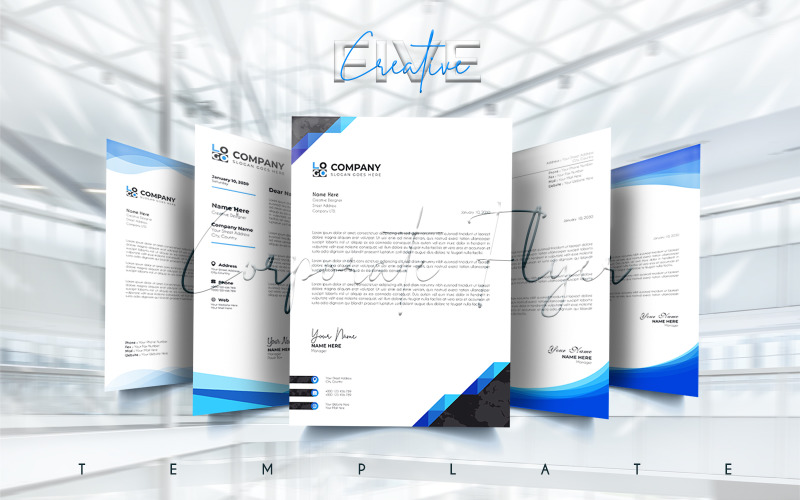 Business Office Letter Head Template. Corporate Identity