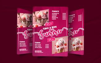 Creative ice cream poster design template.