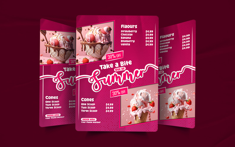 Creative ice cream poster design template. Corporate Identity