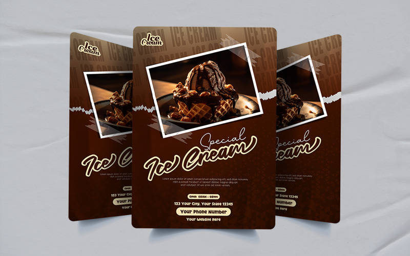 Creative ice cream promotional poster design Corporate Identity