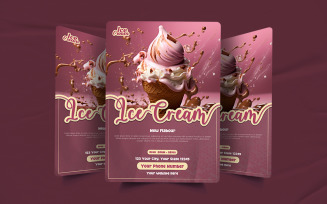Cretive restaurant ice cream promotional poster design