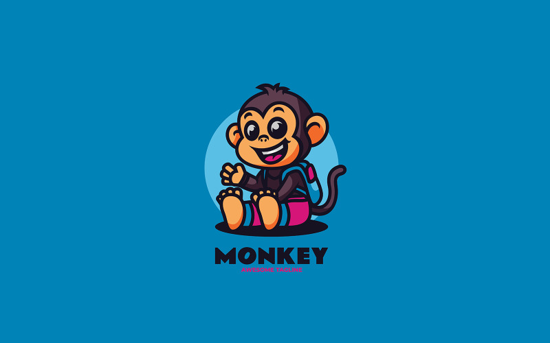 Monkey Mascot Cartoon Logo Style 2 Logo Template